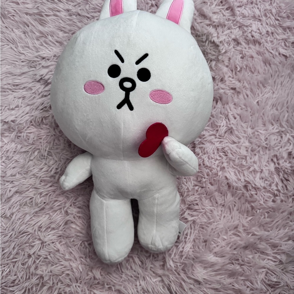 White and Pink Stuffed Bunny Plush Toy